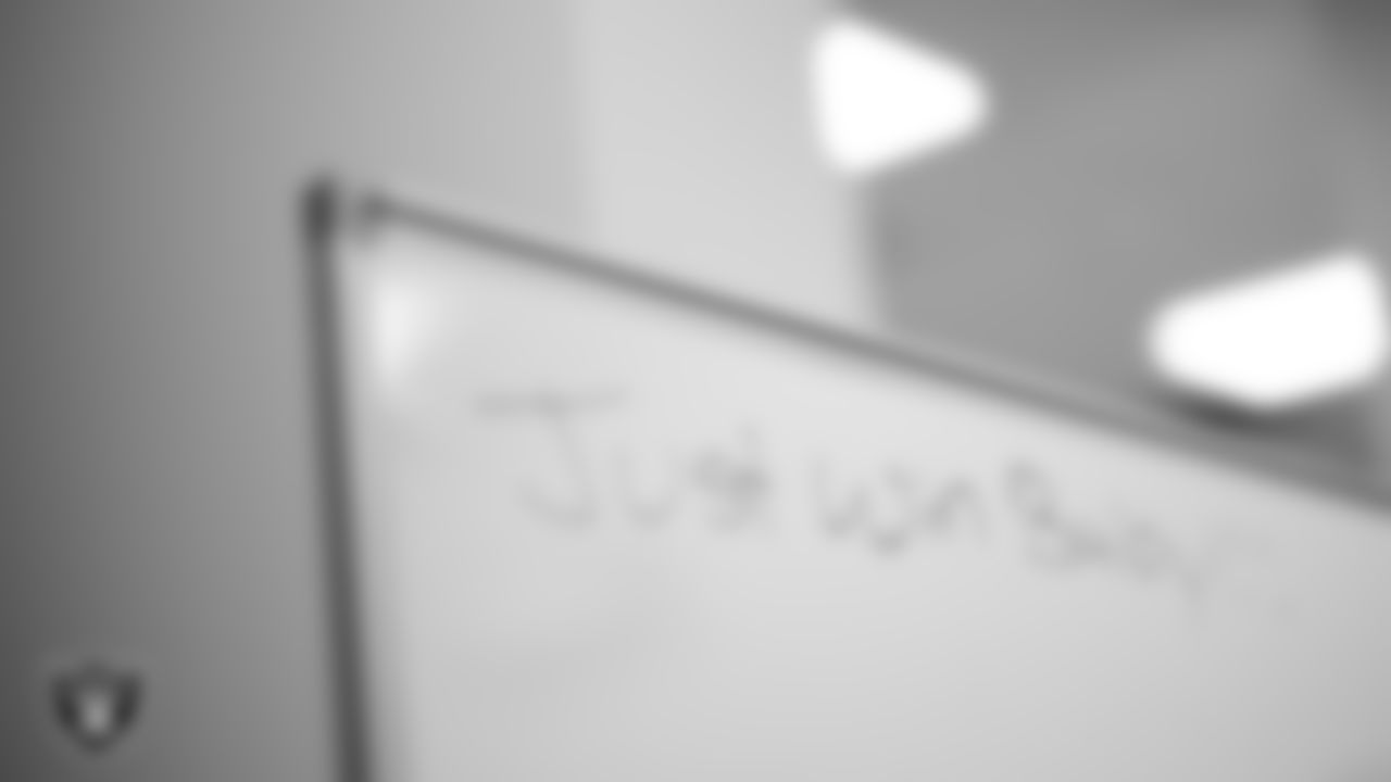 The locker room prior to the Las Vegas Raiders' arrival for their regular season home game against the Denver Broncos at Allegiant Stadium.