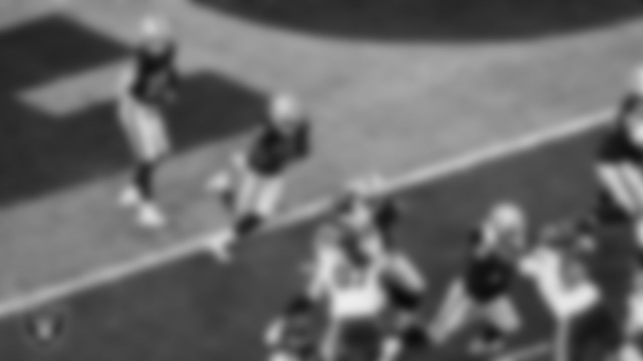 Las Vegas Raiders running back Ashton Jeanty (2) rushes during the regular season home game against the Kansas City Chiefs at Allegiant Stadium.