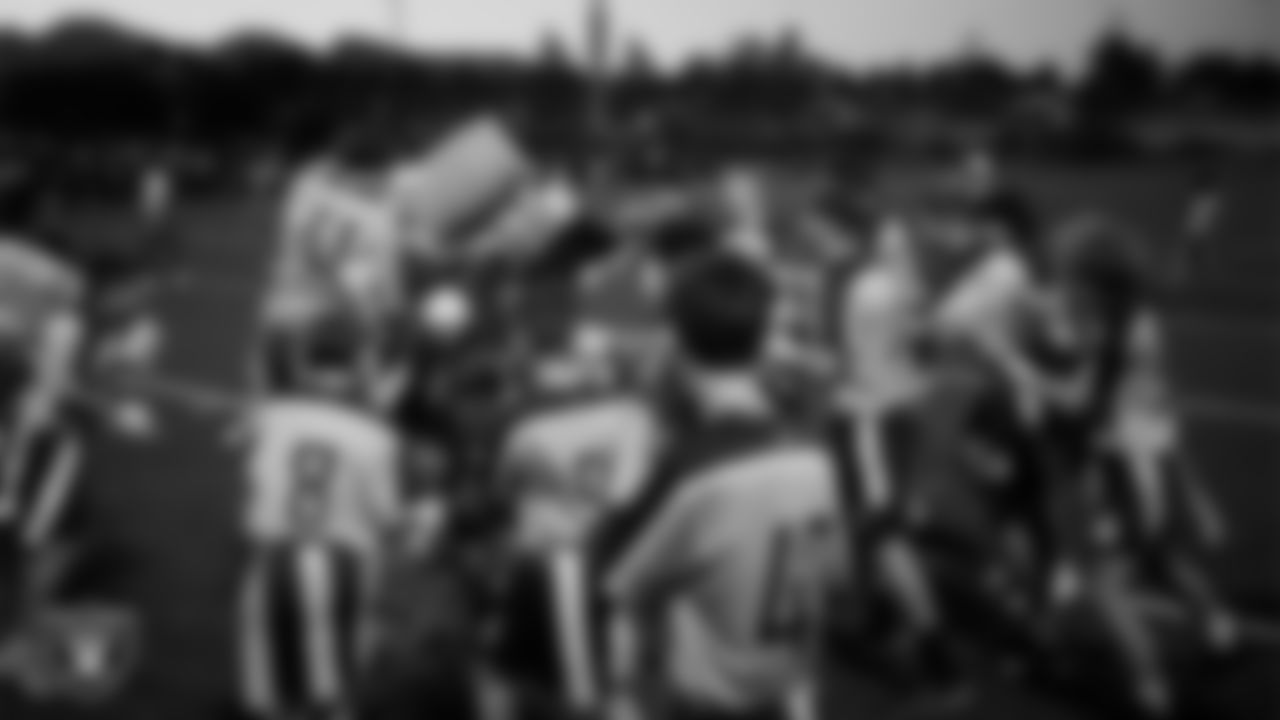 The Mannion Middle School boys flag football team celebrates after winning a 2025 Middle School Flag Football Championship game at All American Park.