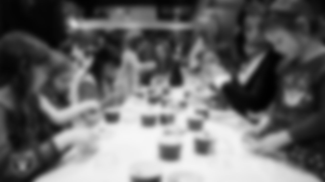 Raiderette Lexie and Junior Raiderettes enjoy activities during the Junior Raiderettes Banquet at The Studio.