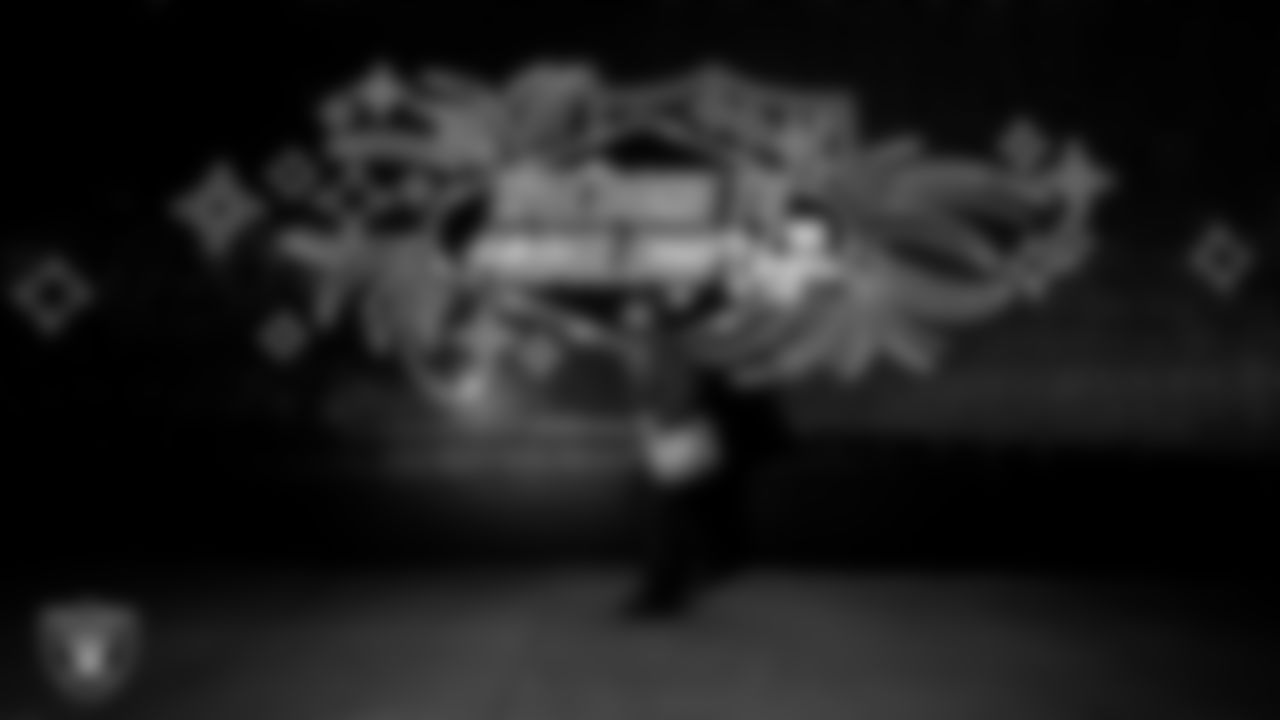 Las Vegas Raiders linebacker Jamal Adams (33) arrives to the regular season home game against the Kansas City Chiefs at Allegiant Stadium.