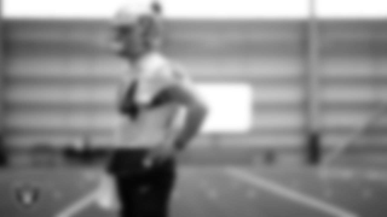 Las Vegas Raiders linebacker Tommy Eichenberg (44) during practice at Intermountain Health Performance Center.