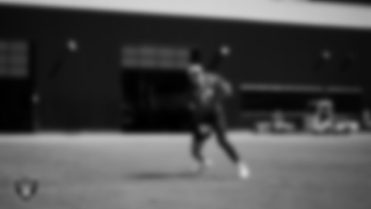 Las Vegas Raiders quarterback Aidan O'Connell (12) at a workout during phase two of the offseason program at Intermountain Health Performance Center.