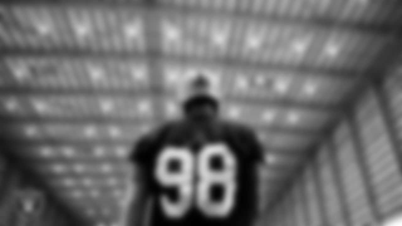Las Vegas Raiders defensive end Maxx Crosby (98) at an Organized Team Activity (OTA) at Intermountain Health Performance Center.