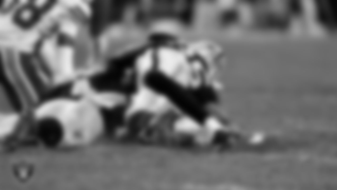 Las Vegas Raiders wide receiver Shedrick Jackson (4) and cornerback Decamerion Richardson (25) during the regular season home game against the Kansas City Chiefs at Allegiant Stadium.