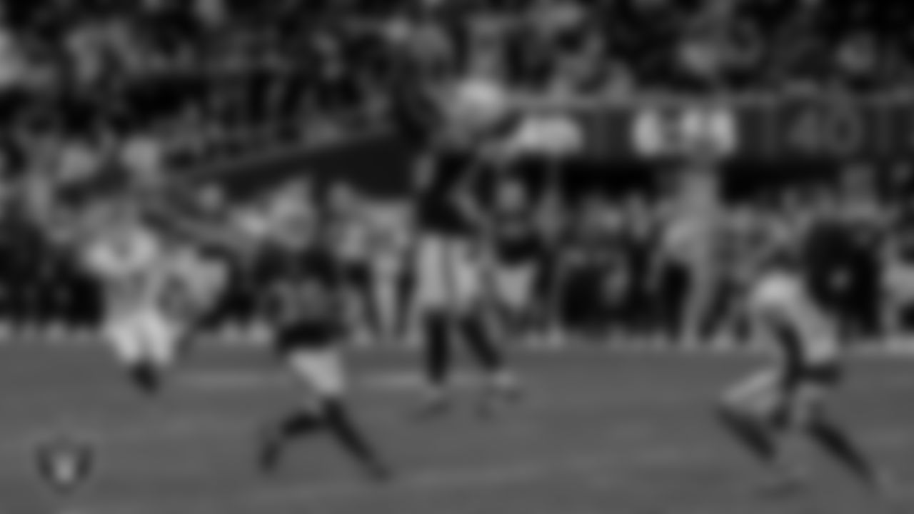 Las Vegas Raiders cornerback Casey Hayward Jr. (29) breaks up a pass during the regular season home game against the Washington Football Team at Allegiant Stadium, Sunday, December 5, 2021, in Las Vegas, Nev.