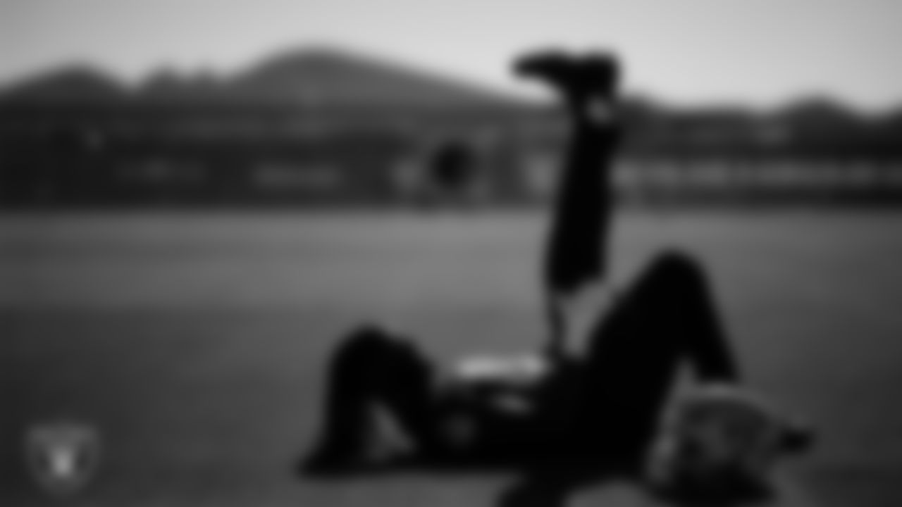 Las Vegas Raiders tight end Ian Thomas (80) during practice at Intermountain Health Performance Center.