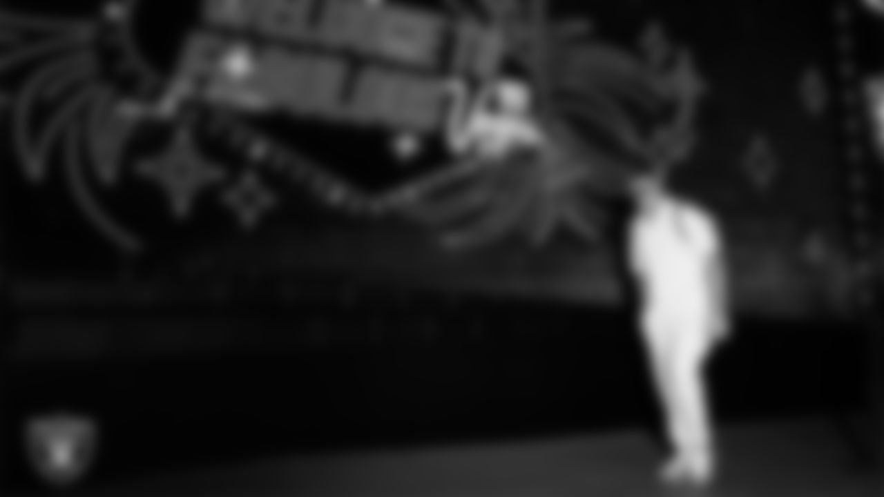 Las Vegas Raiders wide receiver Jack Bech (18) arrives to the regular season home game against the Jacksonville Jaguars at Allegiant Stadium.