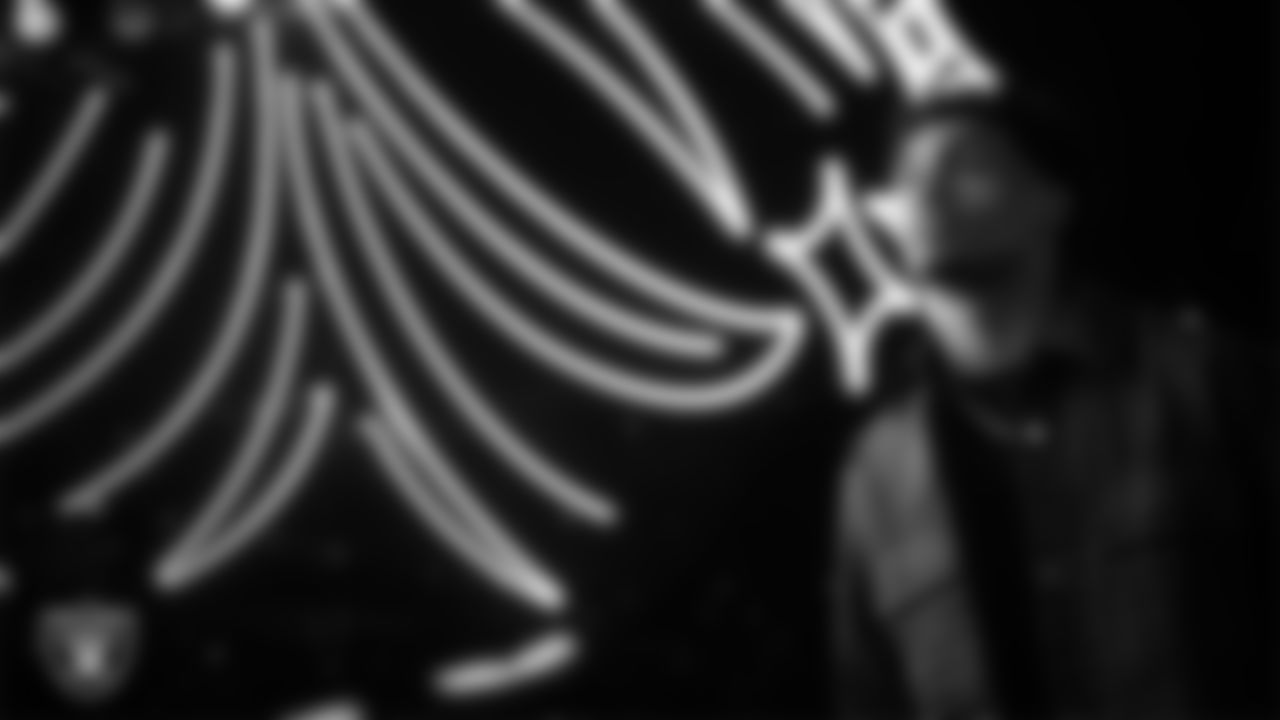 Las Vegas Raiders safety Isaiah Pola-Mao (20) arrives to the regular season home game against the New York Giants at Allegiant Stadium.