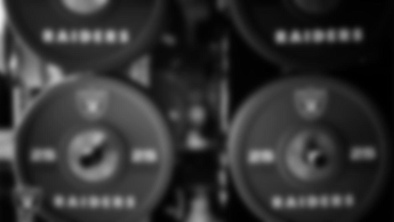 Weights in the weight room during practice at Intermountain Health Performance Center.