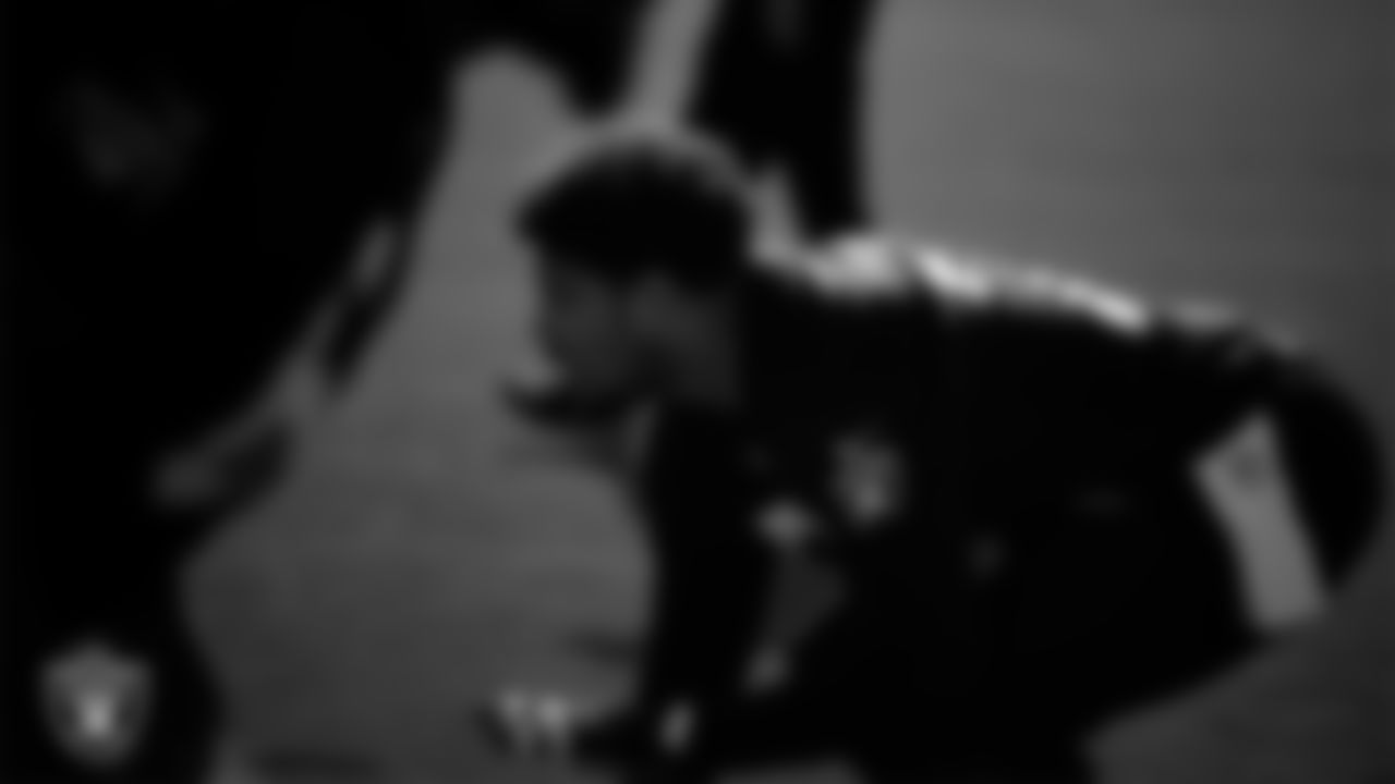 Las Vegas Raiders guard Caleb Rogers (76) during practice at Intermountain Health Performance Center.