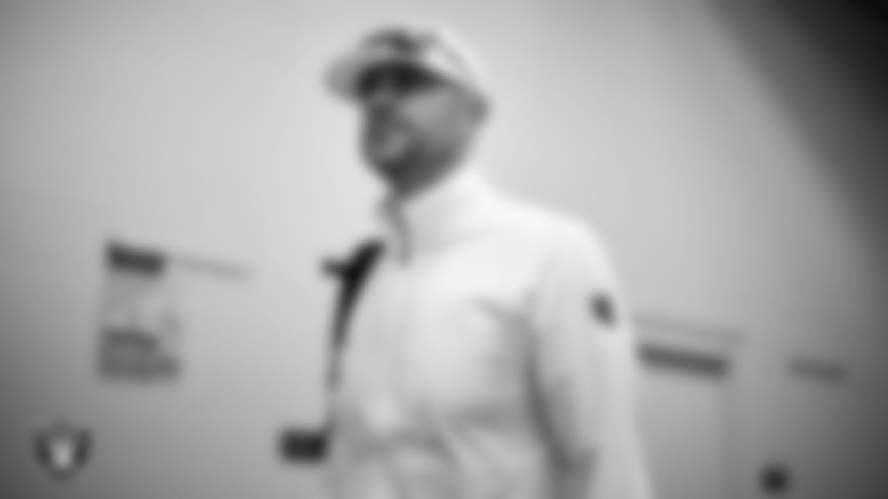 Las Vegas Raiders General Manager John Spytek arrives to the regular season away game against the Indianapolis Colts at Lucas Oil Stadium.