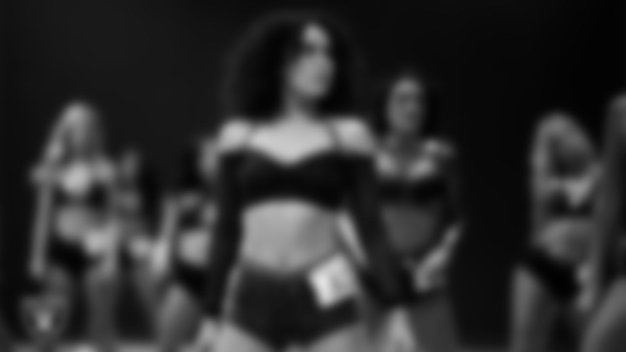 A dancer during the semifinal round of the 2025 Raiderettes Auditions at The Studio.
