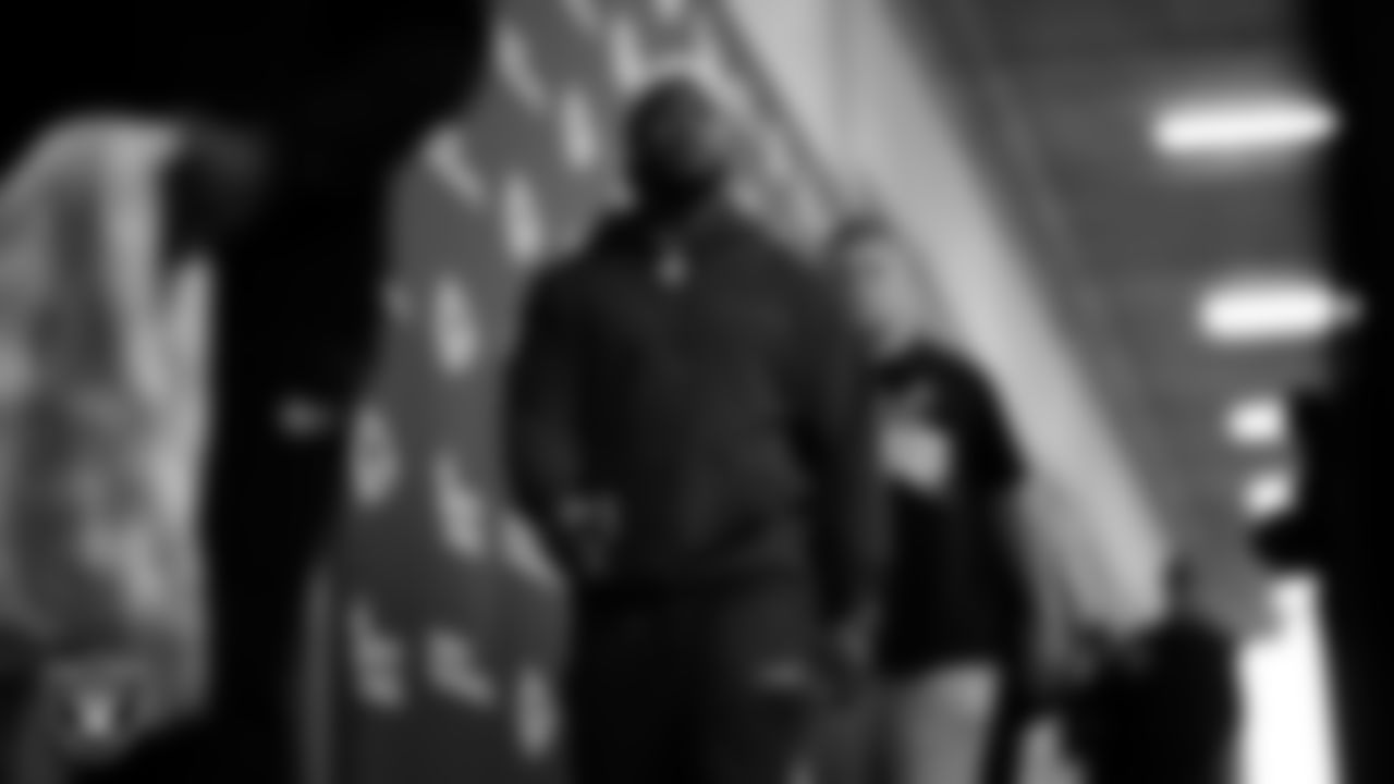 Las Vegas Raiders linebacker Devin White (45) arrives to the regular season away game against the Kansas City Chiefs at GEHA Field at Arrowhead Stadium.