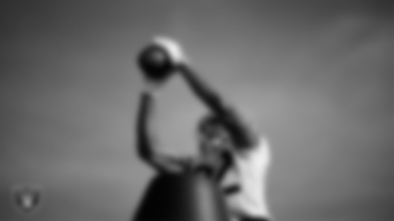 Las Vegas Raiders wide receiver Brenden Rice (82) during practice at Intermountain Health Performance Center.