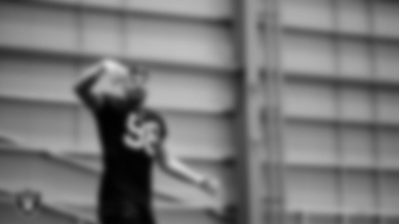 Las Vegas Raiders defensive end Maxx Crosby (98) at a workout during phase two of the offseason program at Intermountain Health Performance Center.