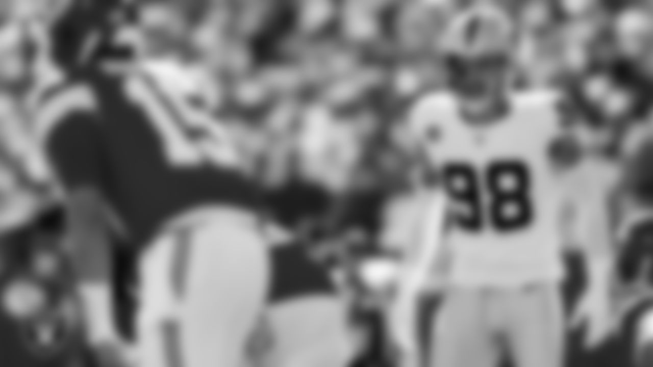 Las Vegas Raiders defensive end Maxx Crosby (98) during the regular season away game against the Kansas City Chiefs at GEHA Field at Arrowhead Stadium.