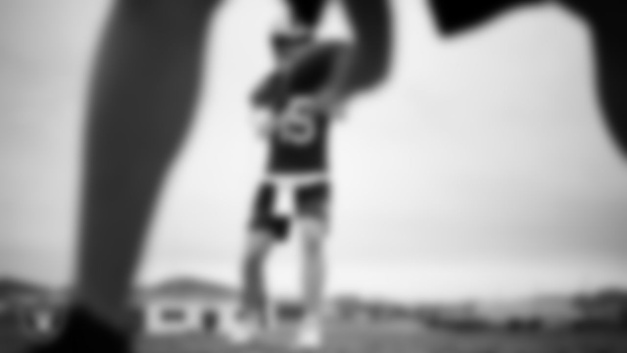 Las Vegas Raiders quarterback Kenny Pickett (15) during practice at Intermountain Health Performance Center.