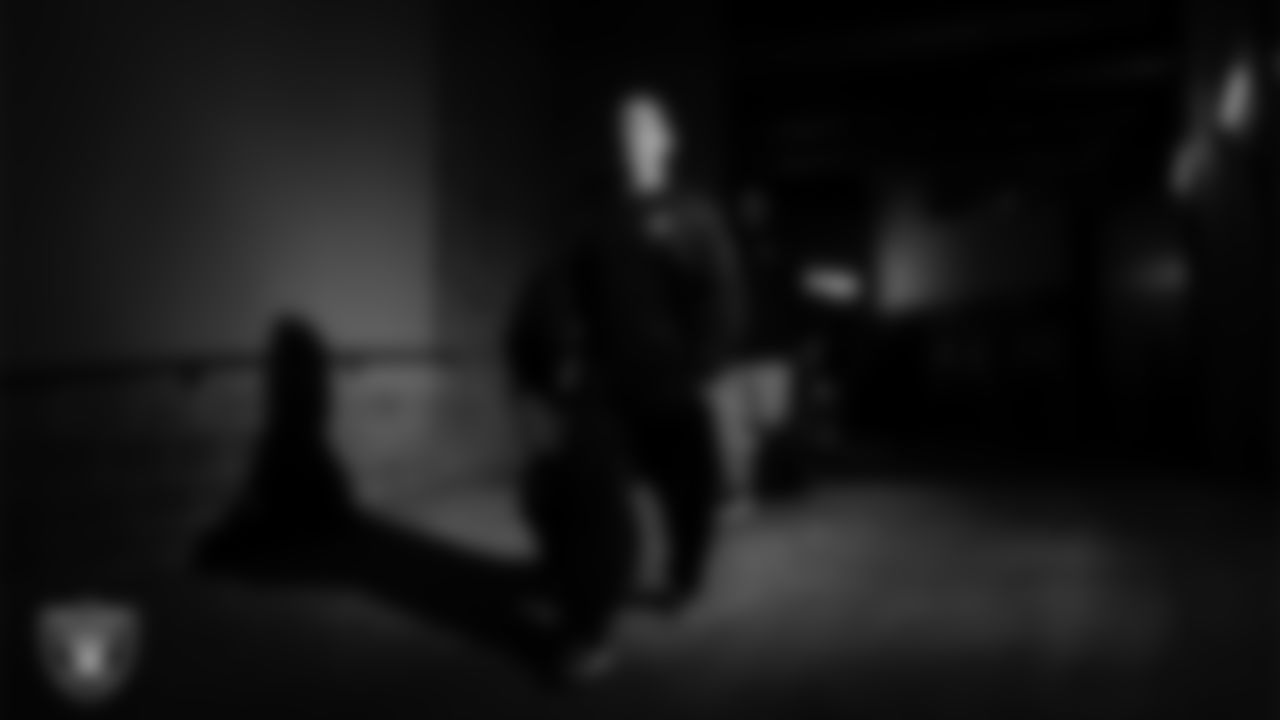 Las Vegas Raiders quarterbacks coach Greg Olson arrives to the regular season away game against the Houston Texans at NRG Stadium.