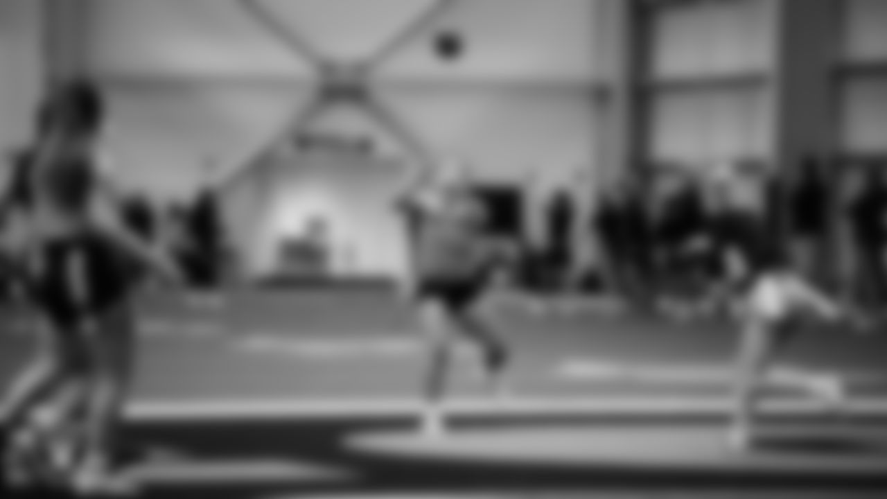 Athletes compete in 7-on-7 games during a Nike 11-On event at Intermountain Health Performance Center.