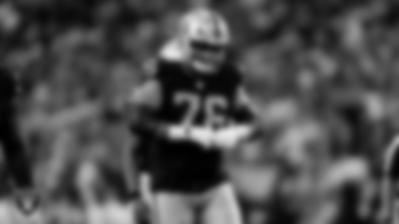 Las Vegas Raiders guard Caleb Rogers (76) during the regular season home game against the Denver Broncos at Allegiant Stadium.