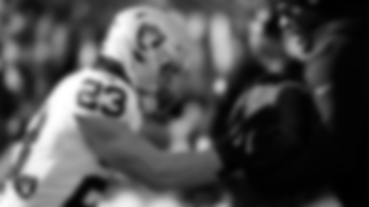 Las Vegas Raiders running back Dylan Laube (23) warming up before the regular season away game against the Philadelphia Eagles at Lincoln Financial Field.