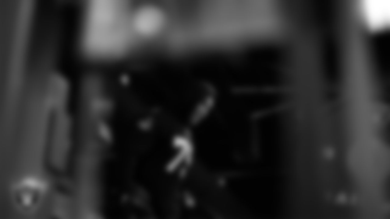 Las Vegas Raiders offensive lineman Laki Tasi (79) in the weight room during practice at Intermountain Health Performance Center.