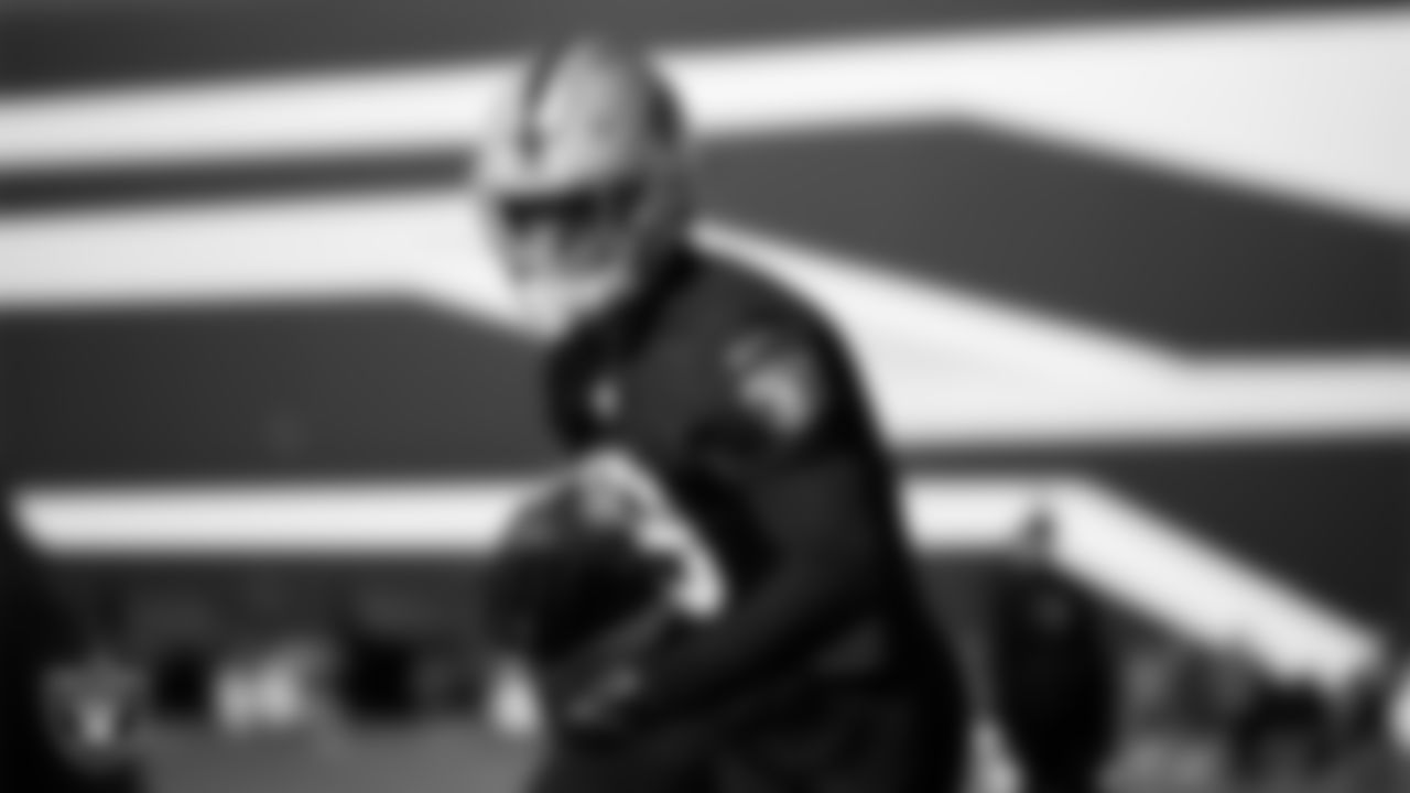 Las Vegas Raiders wide receiver Jack Bech (18) during practice at Intermountain Health Performance Center.