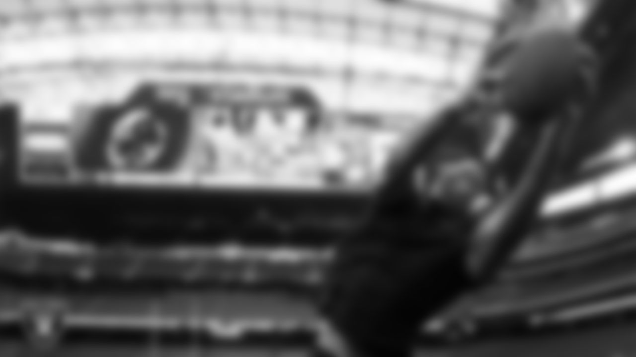 Las Vegas Raiders wide receiver Brenden Rice (82) warming up before the regular season away game against the Houston Texans at NRG Stadium.