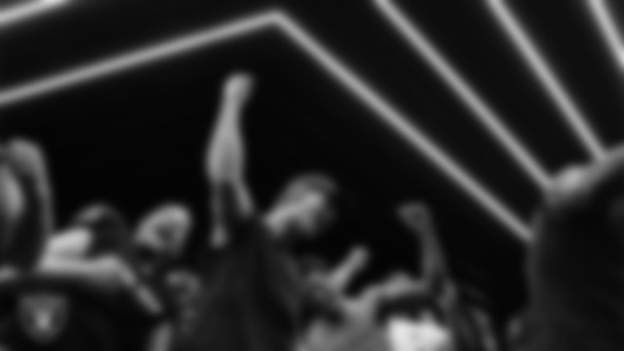 Las Vegas Raiders kicker Daniel Carlson (8) in the locker room after the regular season home game against the Kansas City Chiefs at Allegiant Stadium.