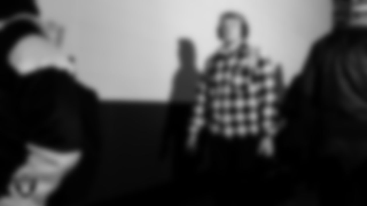 Las Vegas Raiders linebacker Cody Lindenberg (55) arrives to the regular season away game against the Philadelphia Eagles at Lincoln Financial Field.