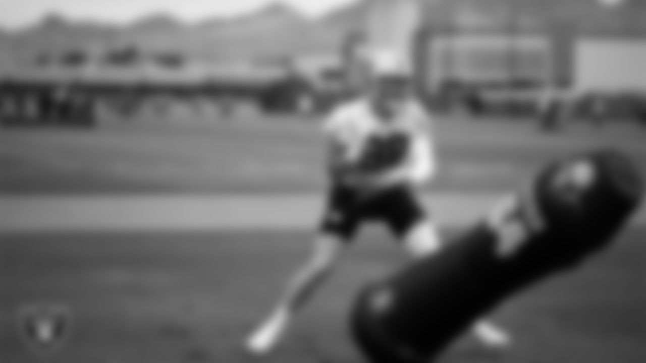 Las Vegas Raiders defensive end Maxx Crosby (98) during practice at Intermountain Health Performance Center.