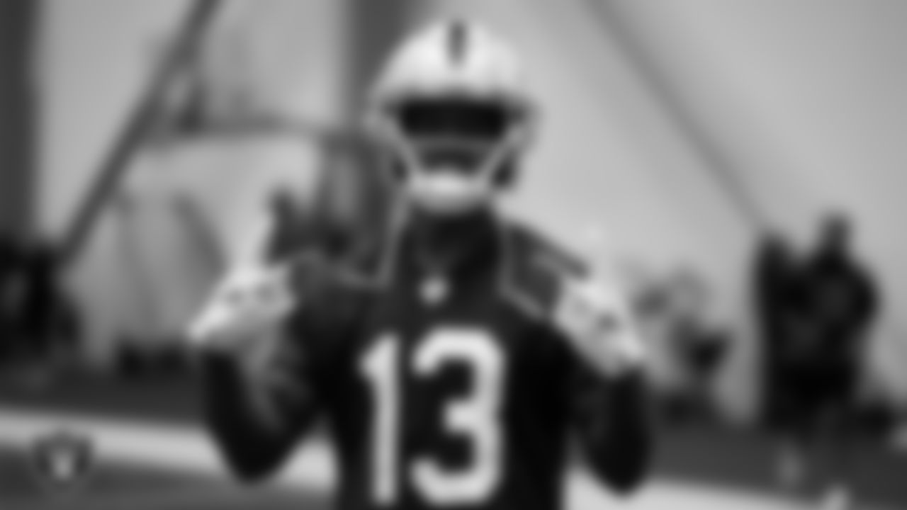 Las Vegas Raiders wide receiver Phillip Dorsett II (13) during practice at Intermountain Health Performance Center.