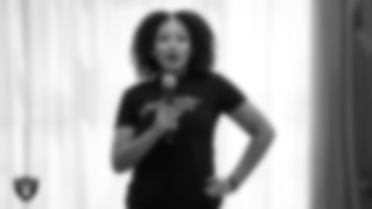 A dancer speaks during a teen intensive at The Studio.