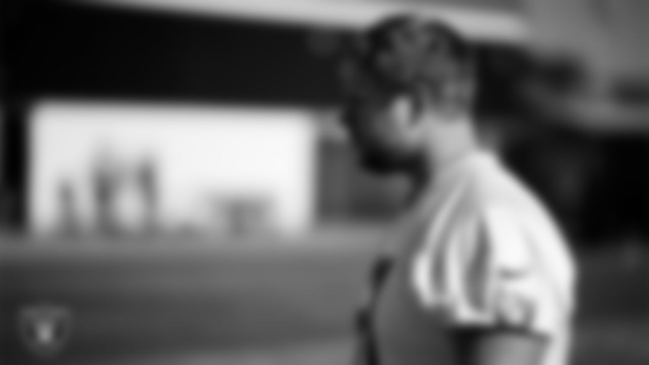 Las Vegas Raiders center/guard Jordan Meredith (61) during practice at Intermountain Health Performance Center.