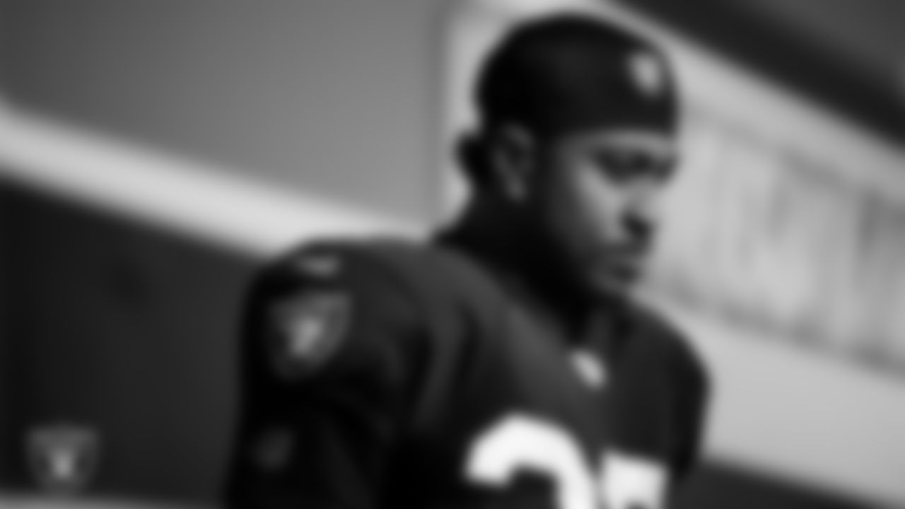 Las Vegas Raiders running back Chris Collier (35) during practice at Intermountain Health Performance Center.