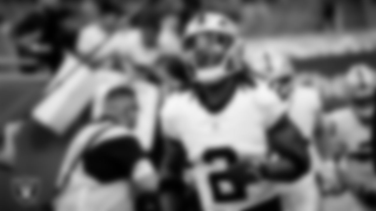 Las Vegas Raiders running back Ashton Jeanty (2) walks down the tunnel before the regular season away game against the Houston Texans at NRG Stadium.