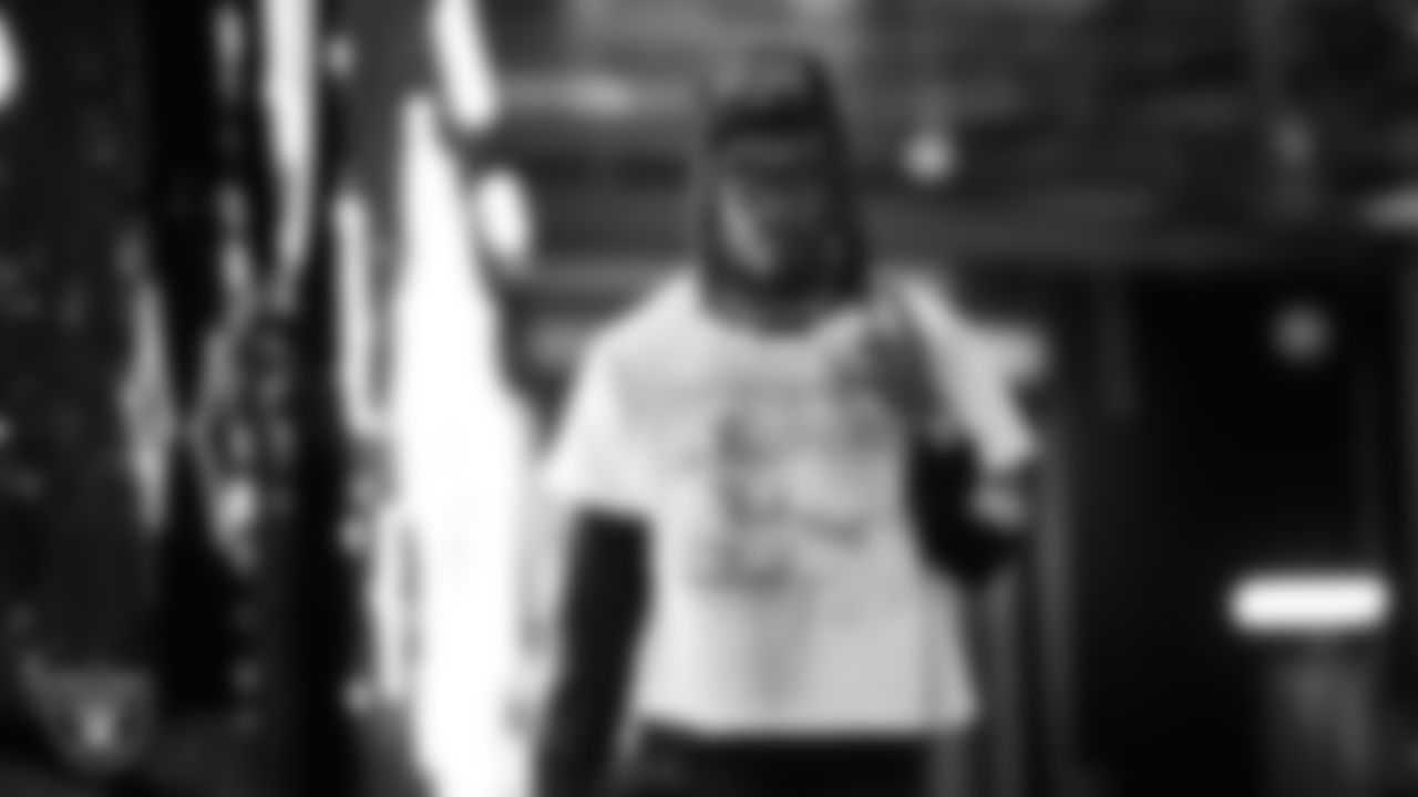 Las Vegas Raiders wide receiver Dont'e Thornton Jr. (10) arrives to the regular season home game against the Dallas Cowboys at Allegiant Stadium.