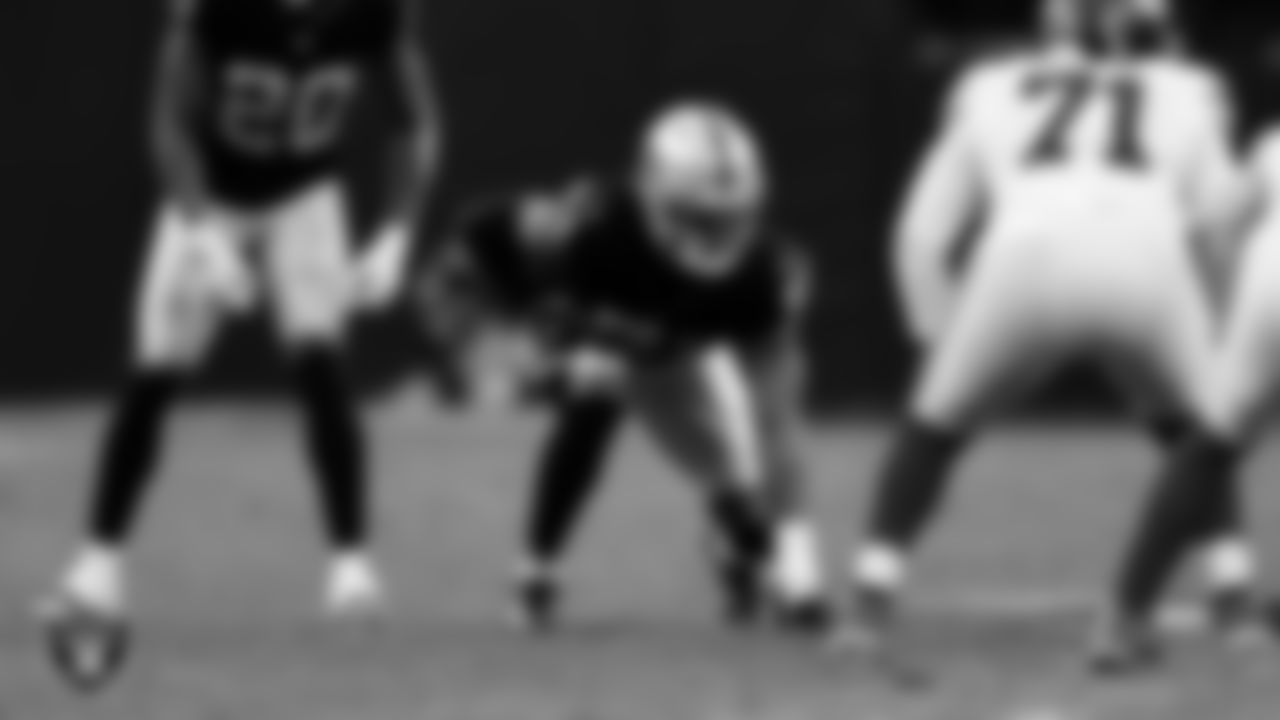 Las Vegas Raiders defensive end Malcolm Koonce (51) during the regular season home game against the New York Giants at Allegiant Stadium.
