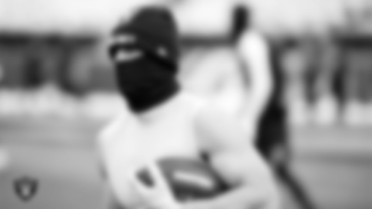 Las Vegas Raiders wide receiver Jack Bech (18) warming up before the regular season away game against the Philadelphia Eagles at Lincoln Financial Field.