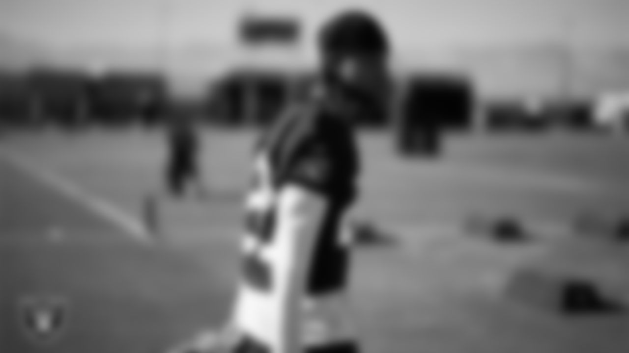 Las Vegas Raiders cornerback Eric Stokes (22) during practice at Intermountain Health Performance Center.