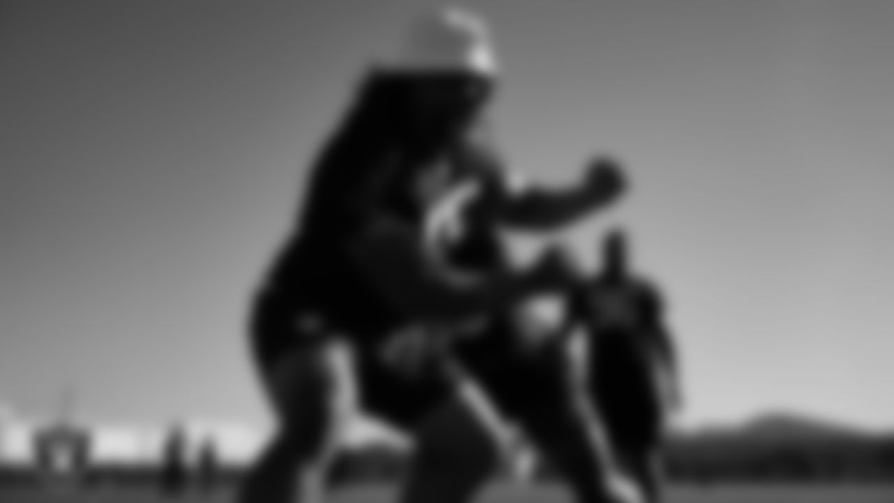 Las Vegas Raiders defensive tackle Leki Fotu (95) during practice at Intermountain Health Performance Center.