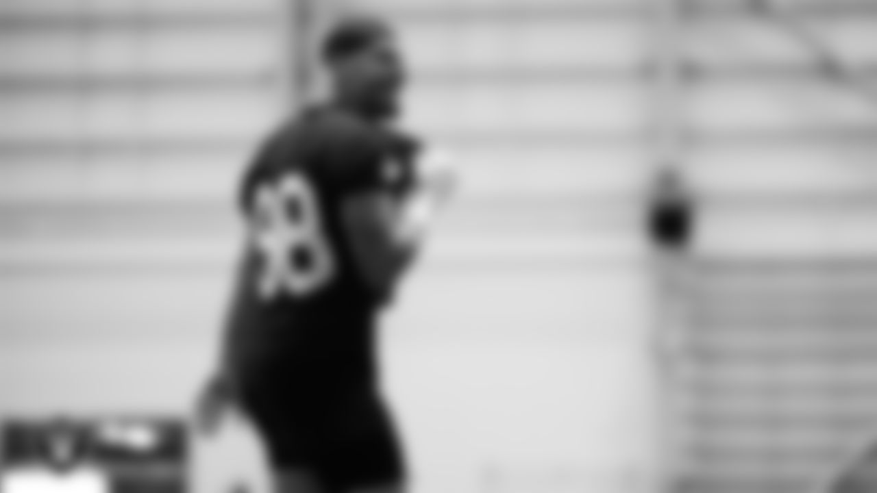 Las Vegas Raiders defensive end Maxx Crosby (98) at a workout during phase two of the offseason program at Intermountain Health Performance Center.