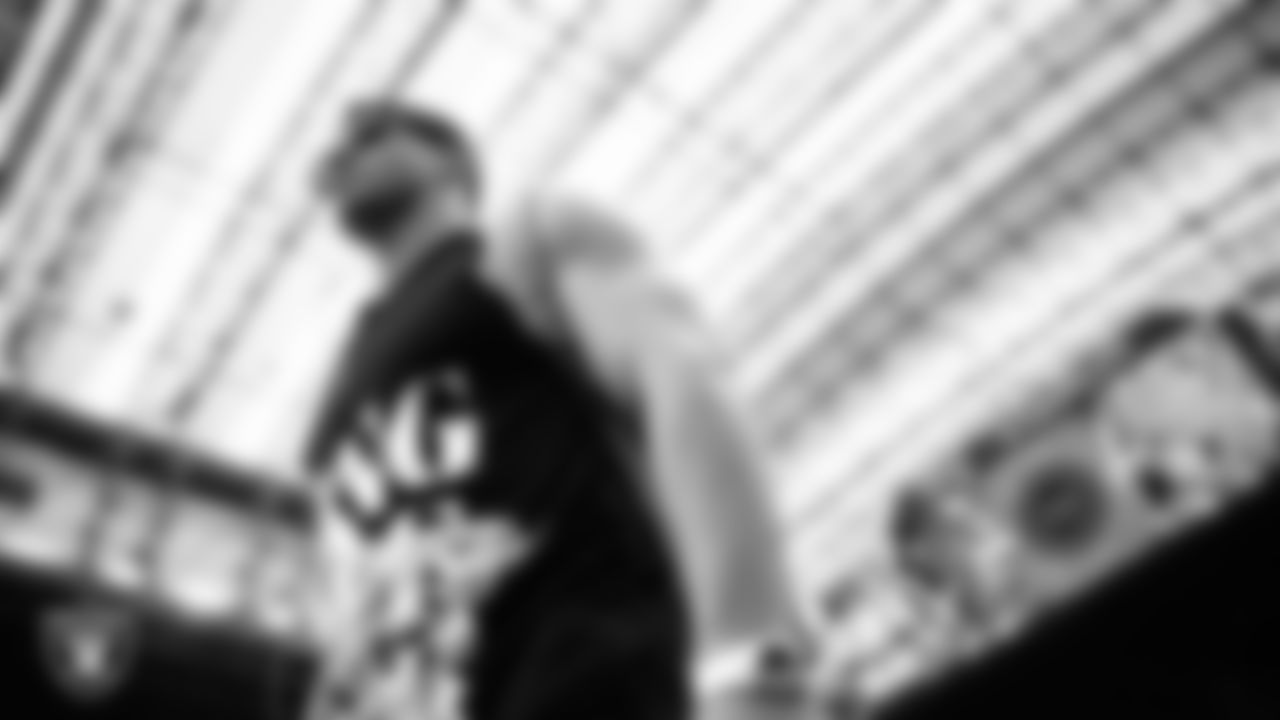 Las Vegas Raiders wide receiver Jack Bech (18) arrives to the regular season away game against the Houston Texans at NRG Stadium.