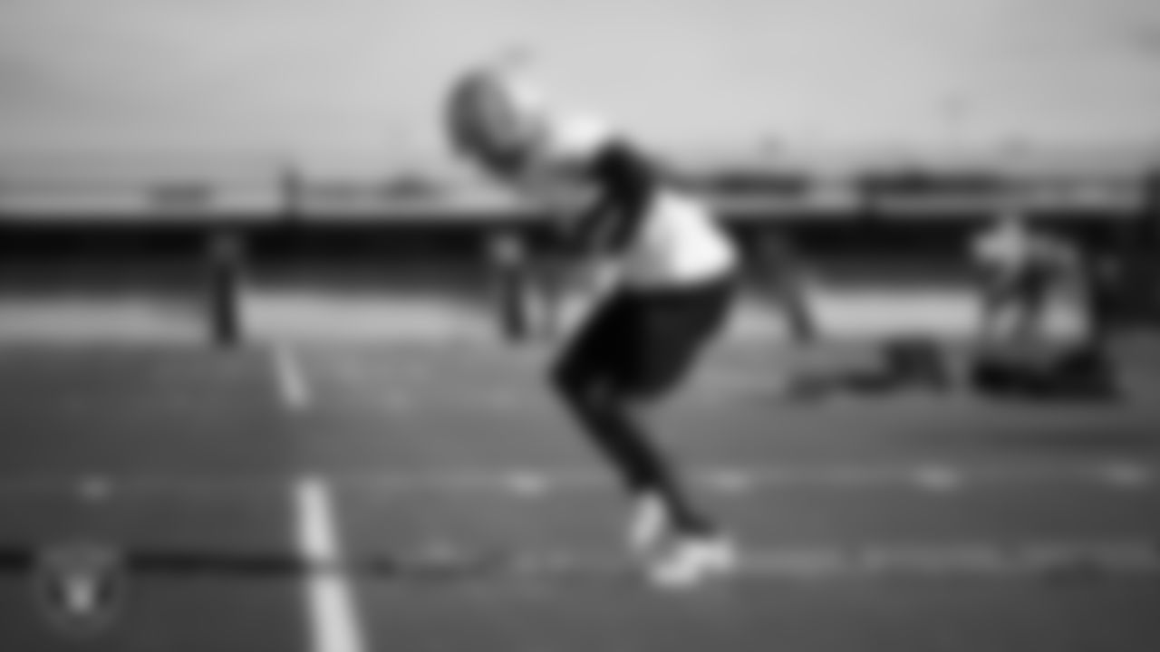 Las Vegas Raiders wide receiver Phillip Dorsett II (13) during practice at Intermountain Health Performance Center.