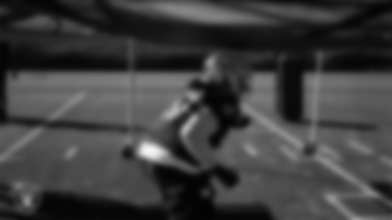 Las Vegas Raiders defensive tackle Tonka Hemingway (97) during practice at Intermountain Health Performance Center.