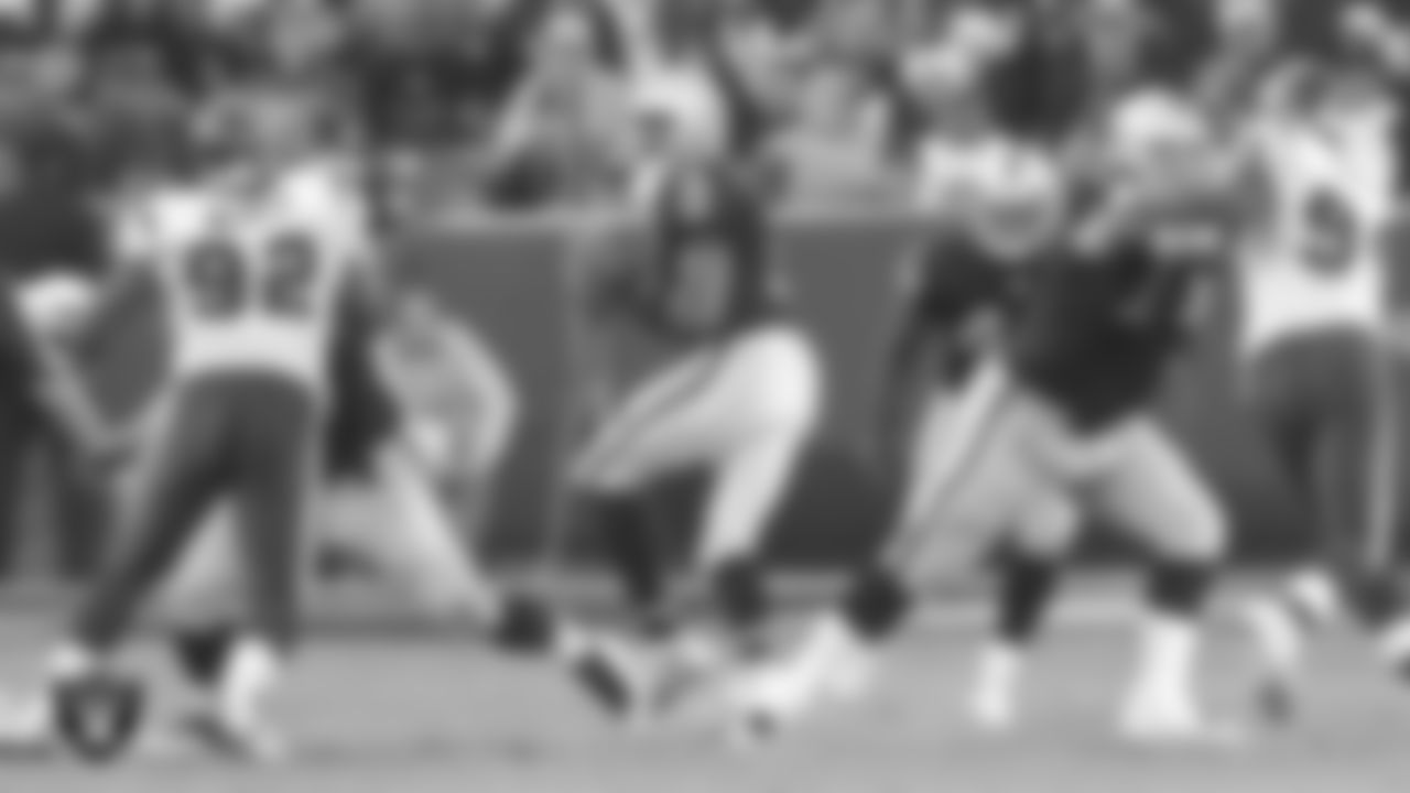 Oakland Raiders quarterback Aaron Brooks (2) during the regular season home game against the Houston Texans at McAfee Coliseum, Sunday, December 3, 2006, in Oakland, Calif.