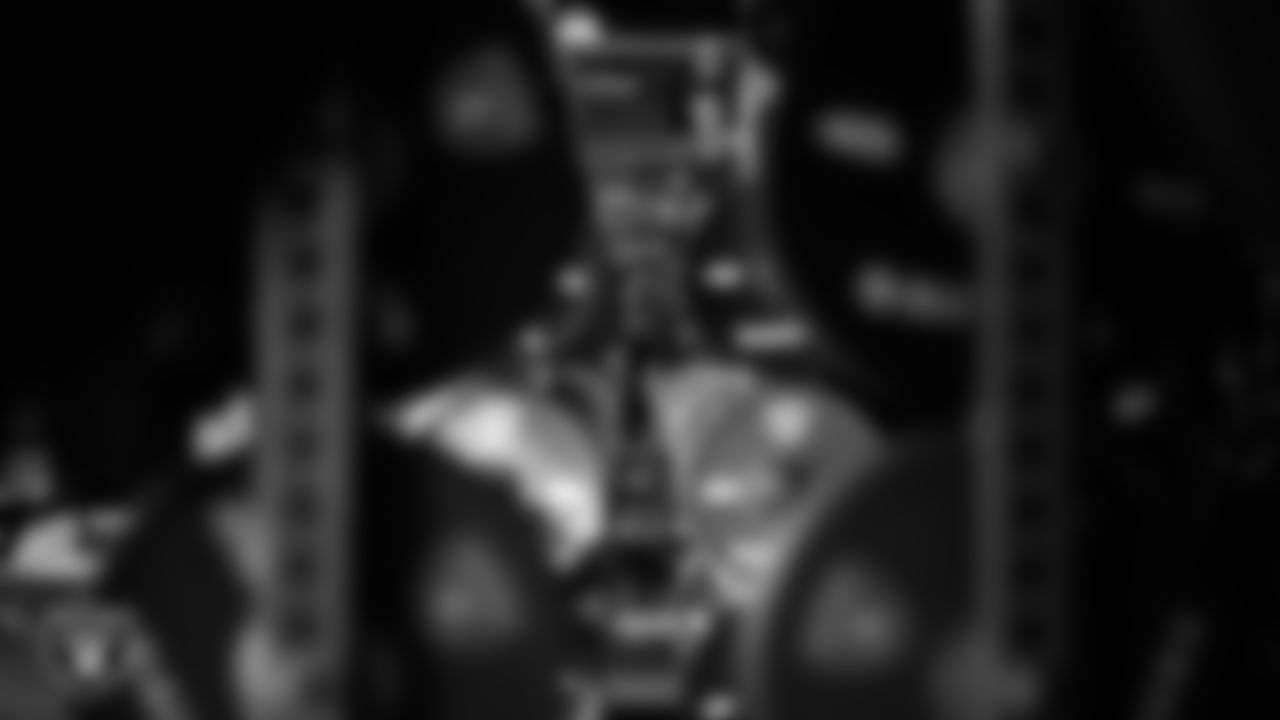 Las Vegas Raiders head strength and conditioning coach A.J. Neibel in the weight room during practice at Intermountain Health Performance Center.