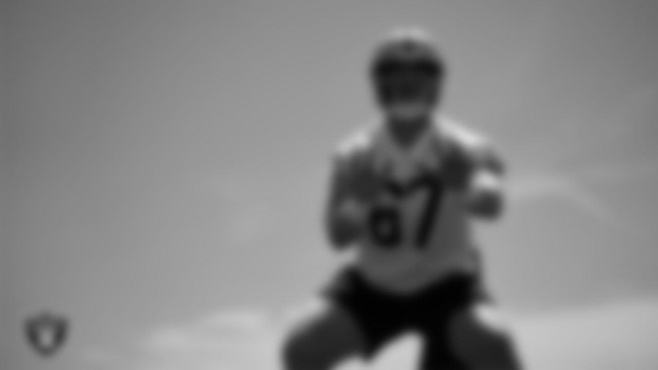 Las Vegas Raiders center Will Putnam (67) at an Organized Team Activity (OTA) at Intermountain Health Performance Center.