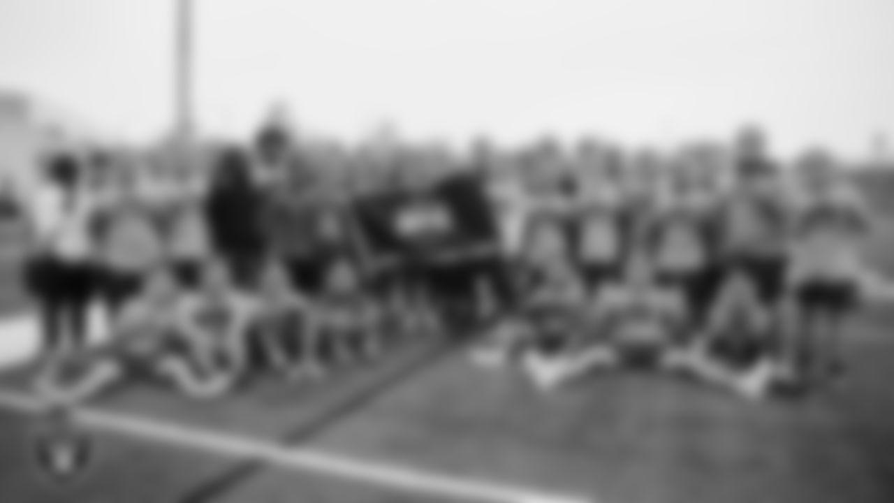 The Arbor View High School football team poses for a photo during practice at Arbor View High School.